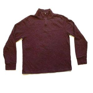 J. Crew Knit Goods Lined‎ Jersey Sweater Pullover 1/4 Zip Cotton Mock Neck L EUC